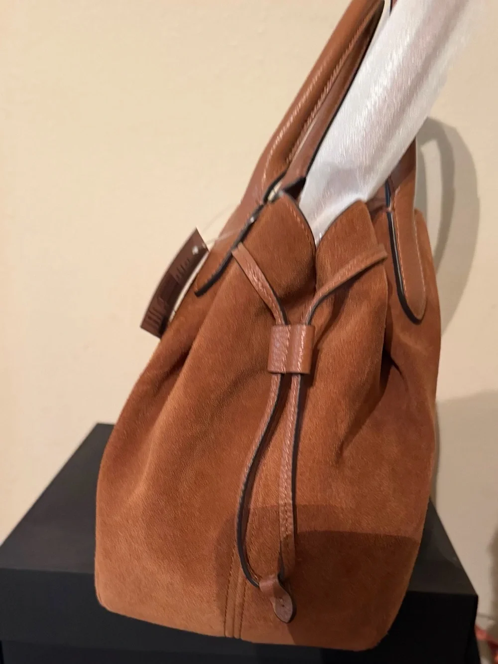 NWT Kate Spade Dumpling Suede Large Satchel Warm Gingerbread